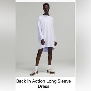 NWT Lululemon Back In Action Long Sleeve Dress 8 Pastel Blue